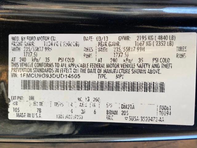 Photo 9 VIN: 1FMCU9G93DUD14505 - FORD ESCAPE SE 