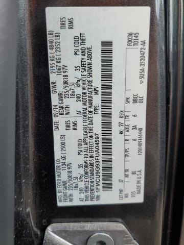 Photo 12 VIN: 1FMCU9G93FUA04597 - FORD ESCAPE SE 