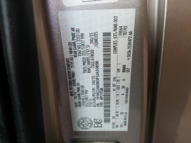 Photo 9 VIN: 1FMCU9G93FUA33856 - FORD ESCAPE SE 