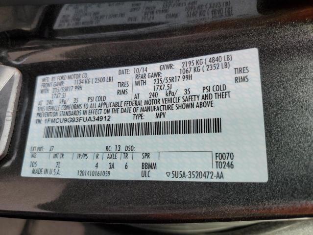 Photo 11 VIN: 1FMCU9G93FUA34912 - FORD ESCAPE SE 