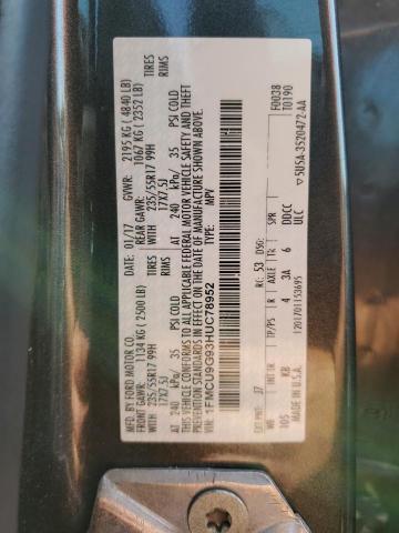 Photo 11 VIN: 1FMCU9G93HUC78952 - FORD ESCAPE SE 