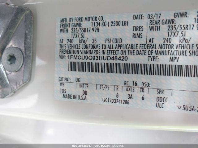 Photo 8 VIN: 1FMCU9G93HUD48420 - FORD ESCAPE 