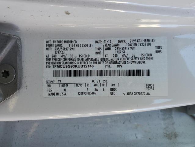 Photo 11 VIN: 1FMCU9G93KUB12146 - FORD ESCAPE 