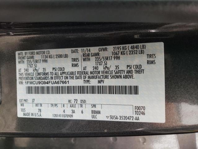 Photo 13 VIN: 1FMCU9G94FUA67661 - FORD ESCAPE SE 