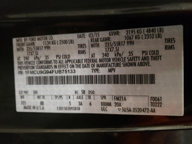 Photo 11 VIN: 1FMCU9G94FUB75133 - FORD ESCAPE SE 