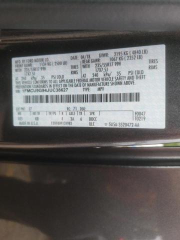 Photo 9 VIN: 1FMCU9G94JUC38627 - FORD ESCAPE SE 