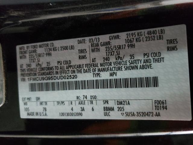 Photo 9 VIN: 1FMCU9G95DUD02520 - FORD ESCAPE 