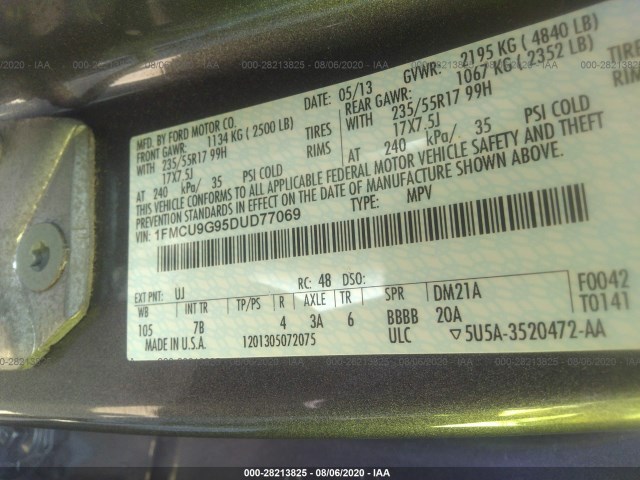 Photo 8 VIN: 1FMCU9G95DUD77069 - FORD ESCAPE 