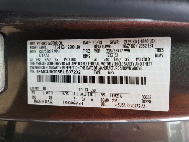 Photo 9 VIN: 1FMCU9G95EUB37232 - FORD ESCAPE SE 