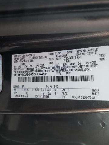 Photo 9 VIN: 1FMCU9G95GUB74591 - FORD ESCAPE SE 