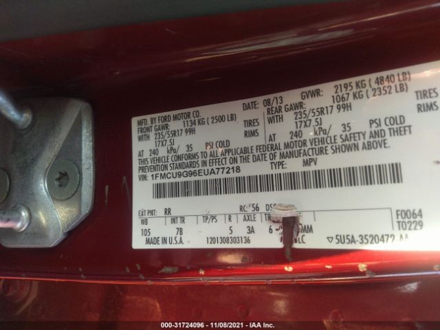 Photo 8 VIN: 1FMCU9G96EUA77218 - FORD ESCAPE 