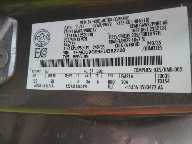 Photo 9 VIN: 1FMCU9G96EUB82728 - FORD ESCAPE SE 