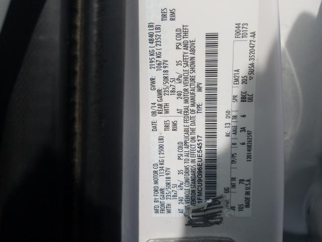 Photo 9 VIN: 1FMCU9G96EUE54517 - FORD ESCAPE SE 