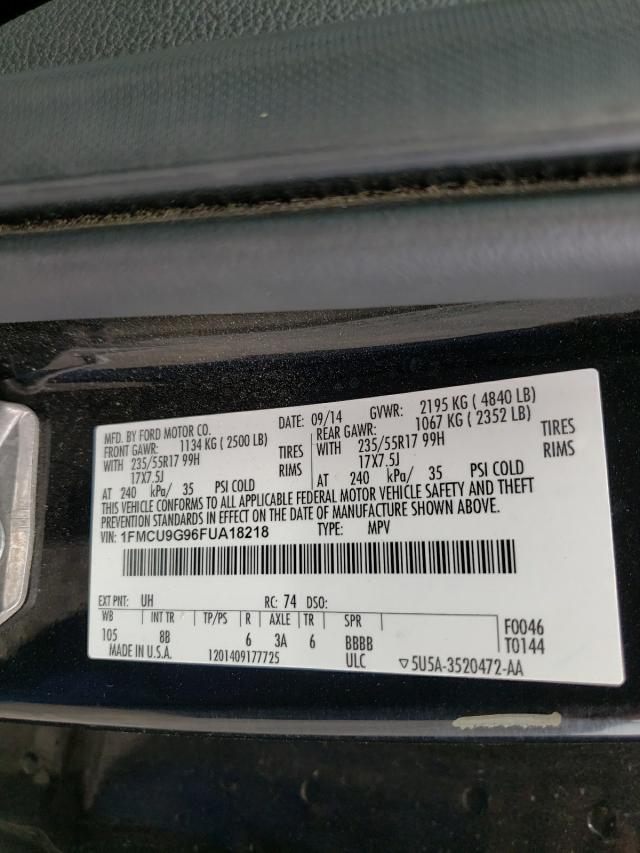 Photo 9 VIN: 1FMCU9G96FUA18218 - FORD ESCAPE SE 