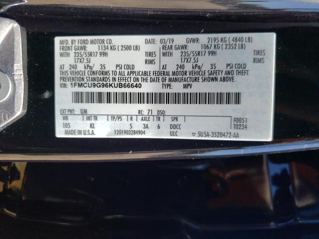 Photo 9 VIN: 1FMCU9G96KUB66640 - FORD ESCAPE SE 