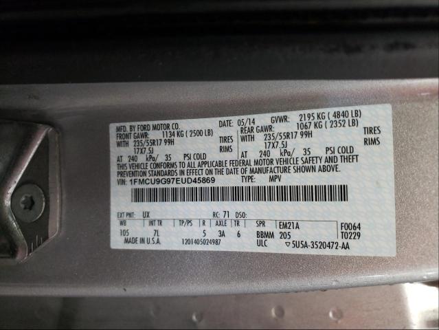 Photo 9 VIN: 1FMCU9G97EUD45869 - FORD ESCAPE SE 