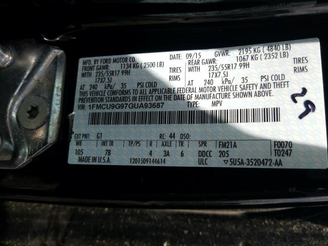 Photo 9 VIN: 1FMCU9G97GUA93687 - FORD ESCAPE SE 