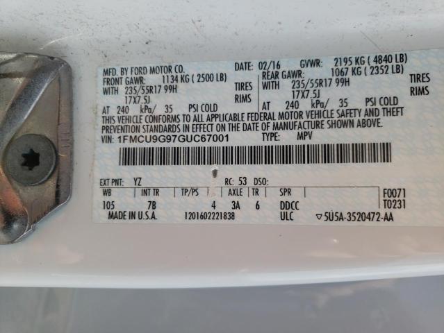 Photo 9 VIN: 1FMCU9G97GUC67001 - FORD ESCAPE SE 