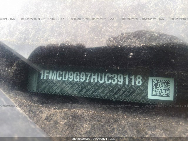 Photo 8 VIN: 1FMCU9G97HUC39118 - FORD ESCAPE 