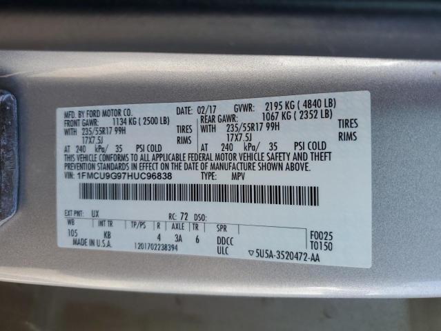 Photo 13 VIN: 1FMCU9G97HUC96838 - FORD ESCAPE SE 