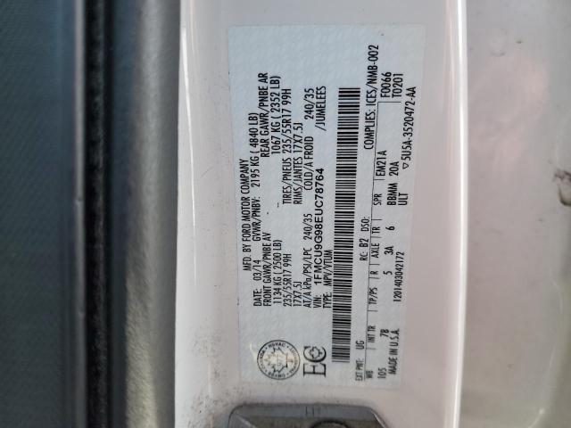 Photo 12 VIN: 1FMCU9G98EUC78764 - FORD ESCAPE 