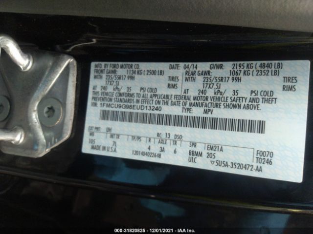 Photo 8 VIN: 1FMCU9G98EUD13240 - FORD ESCAPE 