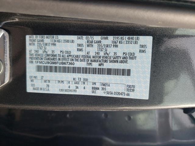 Photo 9 VIN: 1FMCU9G98FUB67360 - FORD ESCAPE SE 