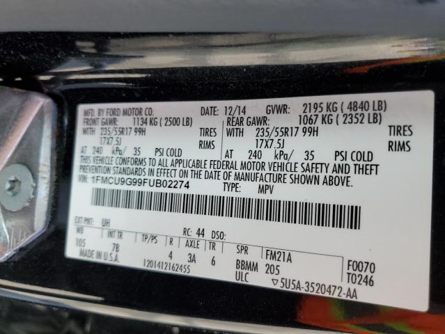 Photo 9 VIN: 1FMCU9G99FUB02274 - FORD ESCAPE SE 