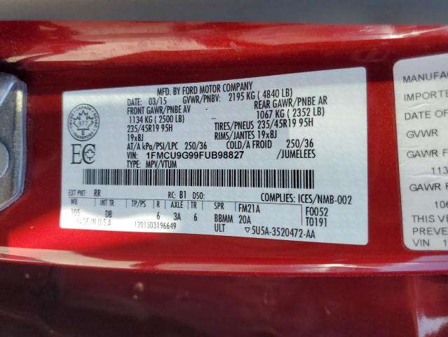 Photo 13 VIN: 1FMCU9G99FUB98827 - FORD ESCAPE 