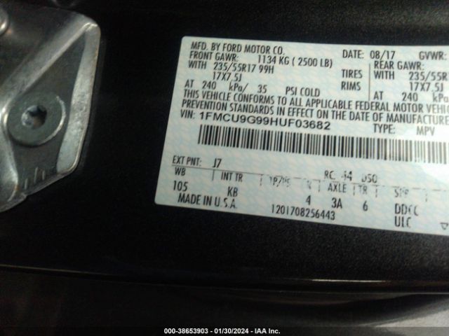 Photo 8 VIN: 1FMCU9G99HUF03682 - FORD ESCAPE 