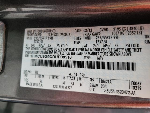 Photo 9 VIN: 1FMCU9G9XDUD08510 - FORD ESCAPE SE 