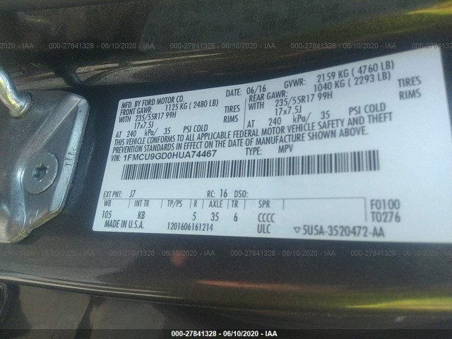 Photo 8 VIN: 1FMCU9GD0HUA74467 - FORD ESCAPE 