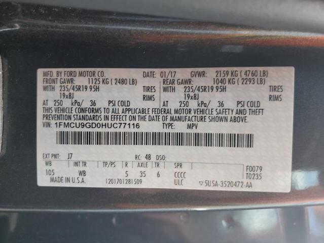 Photo 13 VIN: 1FMCU9GD0HUC77116 - FORD ESCAPE 