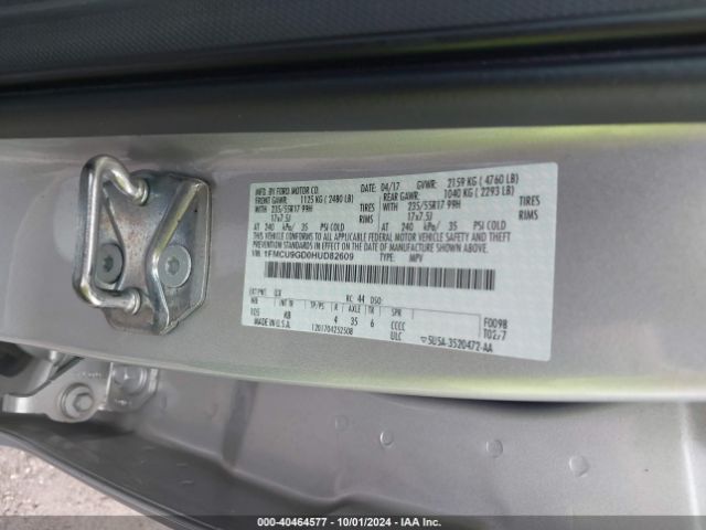 Photo 8 VIN: 1FMCU9GD0HUD82609 - FORD ESCAPE 