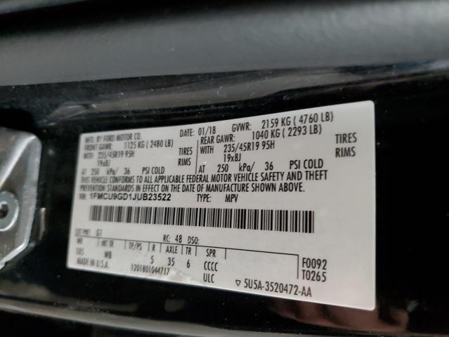 Photo 12 VIN: 1FMCU9GD1JUB23522 - FORD ESCAPE SE 