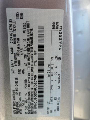 Photo 12 VIN: 1FMCU9GD2HUD20709 - FORD ESCAPE 