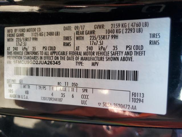 Photo 12 VIN: 1FMCU9GD2JUA26345 - FORD ESCAPE SE 