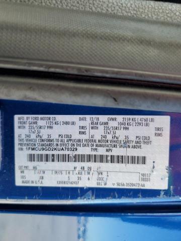 Photo 12 VIN: 1FMCU9GD2KUA70329 - FORD ESCAPE SE 