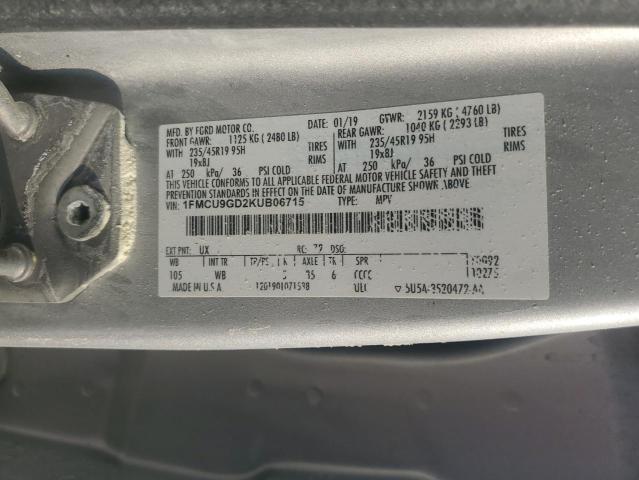 Photo 11 VIN: 1FMCU9GD2KUB06715 - FORD ESCAPE SE 