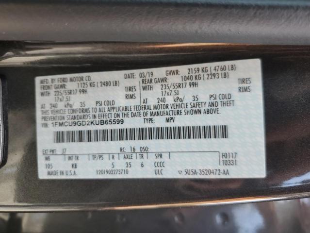 Photo 12 VIN: 1FMCU9GD2KUB65599 - FORD ESCAPE 