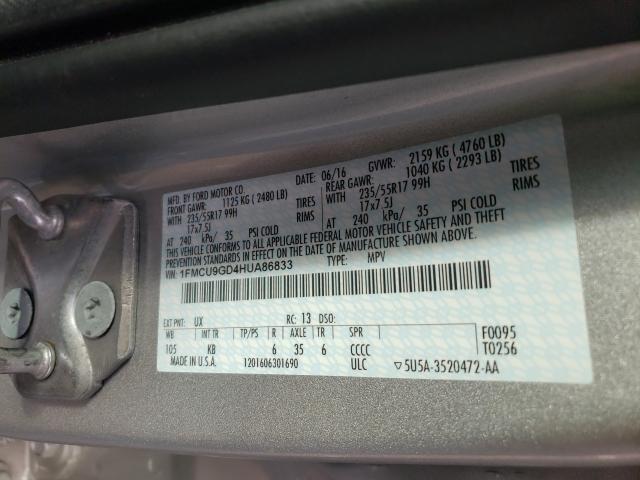 Photo 9 VIN: 1FMCU9GD4HUA86833 - FORD ESCAPE SE 