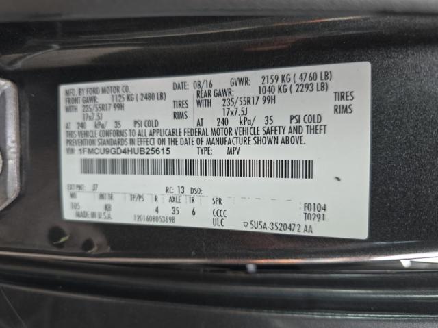 Photo 9 VIN: 1FMCU9GD4HUB25615 - FORD ESCAPE SE 