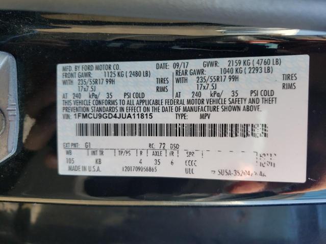 Photo 12 VIN: 1FMCU9GD4JUA11815 - FORD ESCAPE SE 