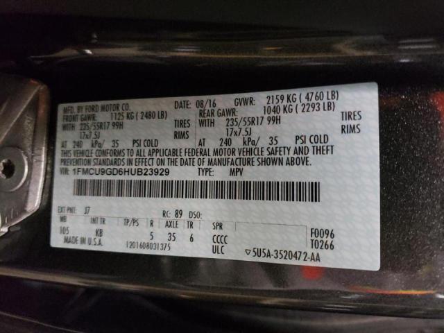 Photo 12 VIN: 1FMCU9GD6HUB23929 - FORD ESCAPE SE 