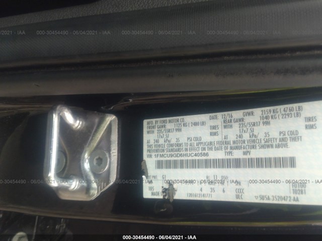 Photo 8 VIN: 1FMCU9GD6HUC40586 - FORD ESCAPE 