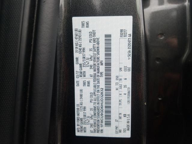 Photo 9 VIN: 1FMCU9GD6HUD32832 - FORD ESCAPE SE 