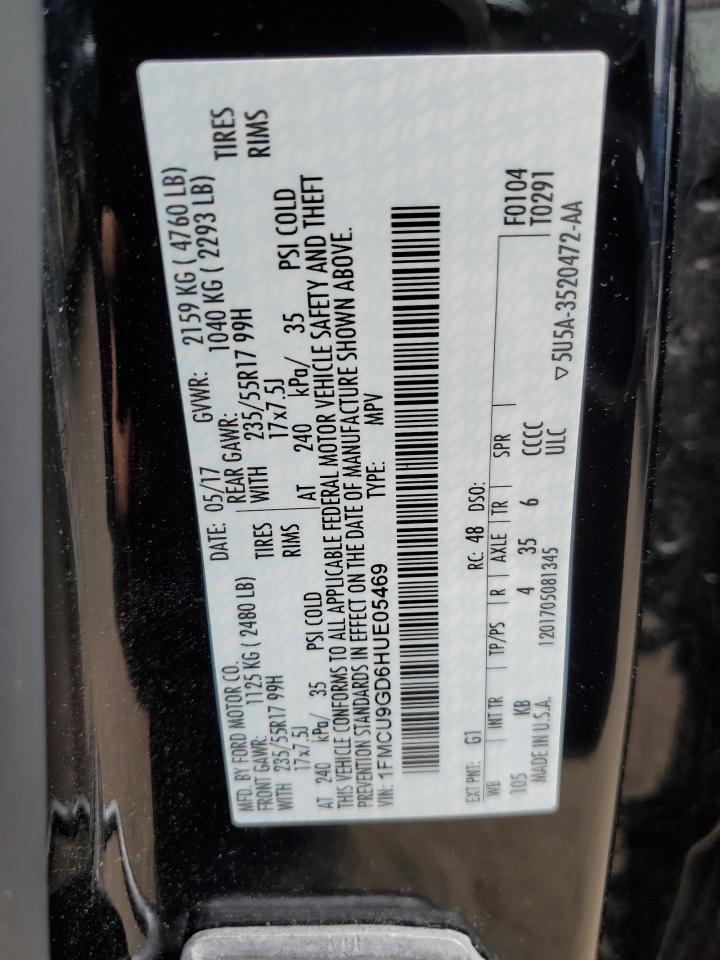 Photo 12 VIN: 1FMCU9GD6HUE05469 - FORD ESCAPE 