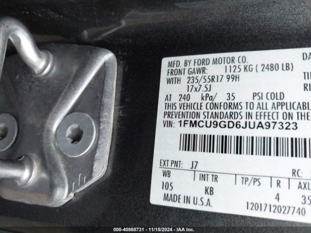 Photo 8 VIN: 1FMCU9GD6JUA97323 - FORD ESCAPE 