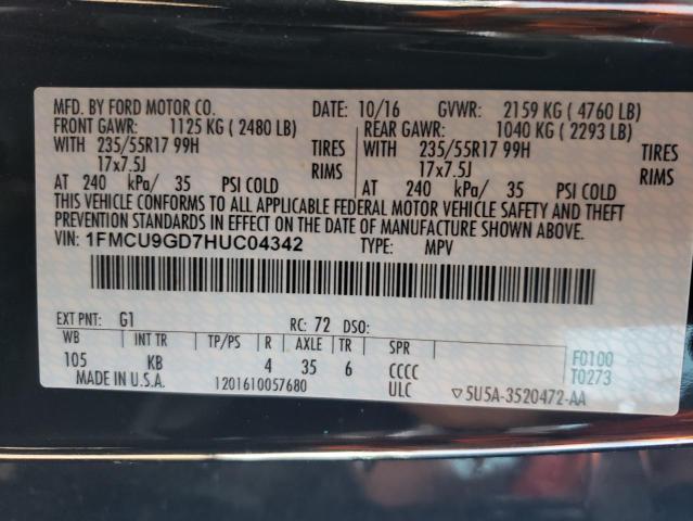 Photo 12 VIN: 1FMCU9GD7HUC04342 - FORD ESCAPE SE 