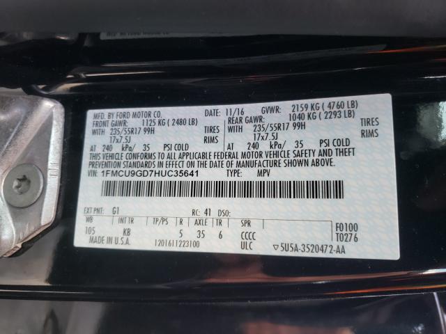 Photo 9 VIN: 1FMCU9GD7HUC35641 - FORD ESCAPE SE 